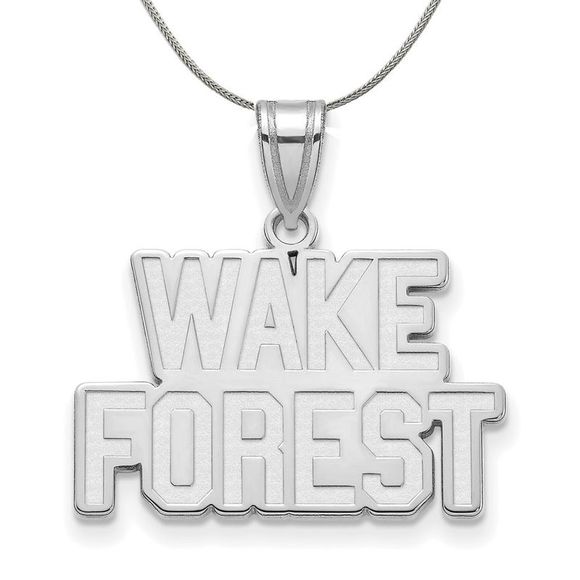 Sterling Silver Wake Forest U Medium Pendant Necklace - 16 Inch - Picture 1 of 7